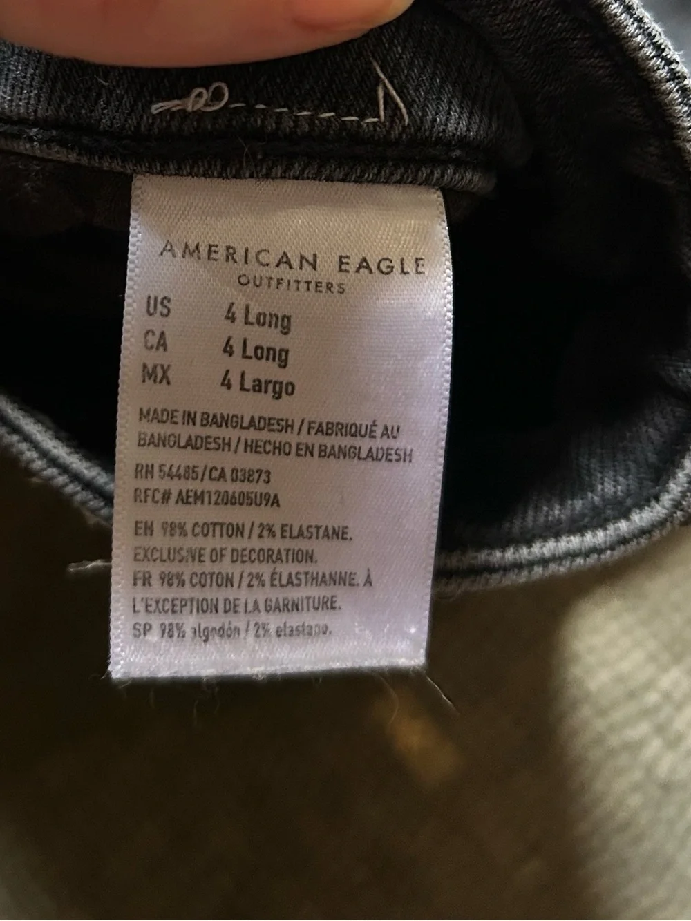 American Eagle High-Waist Black Denim Skinny Jeans Long